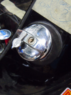 Citreon aluminium fuel tank. Original cap with safety cap inside to meet race regulations.