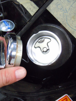 Citreon aluminium fuel tank. Original cap with safety cap inside to meet race regulations.