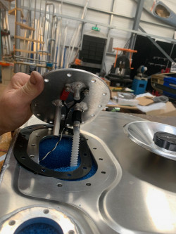 Porsche 911 hill climb fuel tank with in tank pumps. Porsche