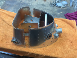 Maserati 250F Dry Sump Tank parts before assembling