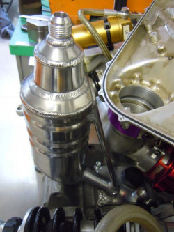 Bike engined hill climb car oil expansion tank