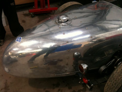 Riley fuel tank filler neck into tail