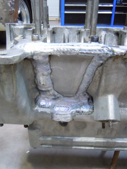 Aluminium crank case welding repair
