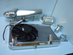 Alfa plenum, radiator, oil cooler, header tank, oil catch tank and washer bottle