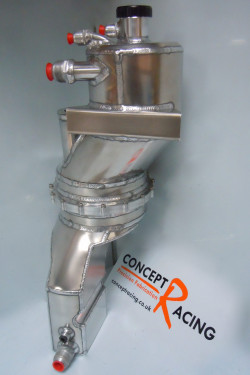 Dry sump tanks for difficult spaces