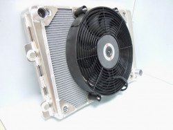 Gordon Keeble Aluminium Replica Radiator Gordon Keeble Radiator with fan mounted