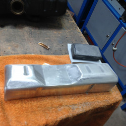 Forming replica radiator top tank.