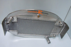 Oval aluminium oil cooler and water radiator. Single seater radiator