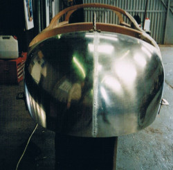 Rear panels offered onto woodwork to check alignment