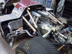 Porsche 962 intercooler, radiators and pipework