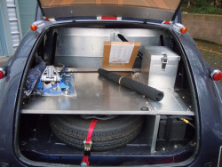 FIREWALL, STORAGE BOOT - BATTERY, SPARE WHEEL, TOOL BOX AND LUGGAGE - PARIS TO PEKING RALLY